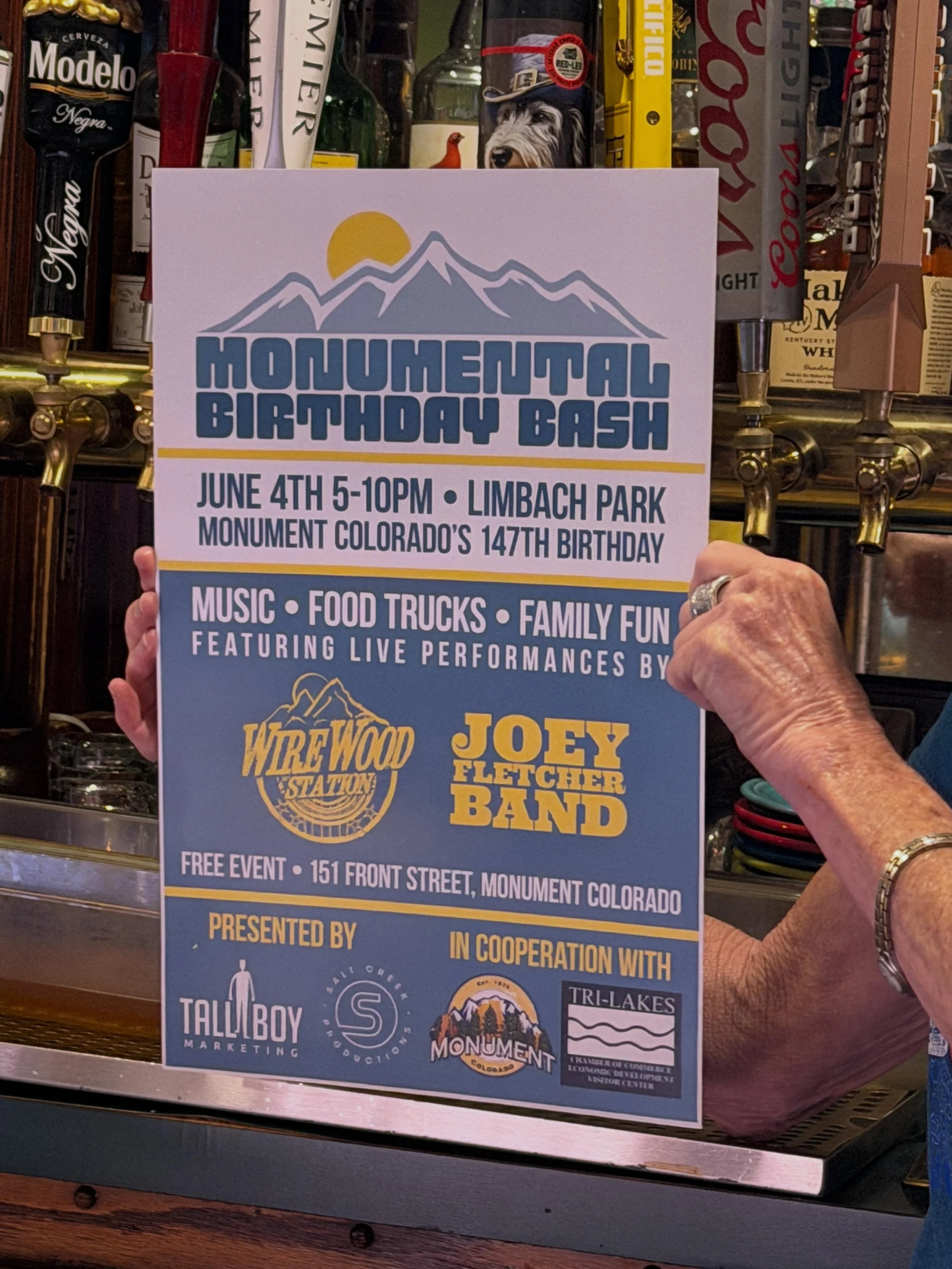 Poster dropping in downtown Monument. Huge thanks to all the local businesses that put posters up. Please support these places when you&rsquo;re in town for the bash! @trilakeschamber @themonumentmercantile @lacasafiesta @bffdelico @lolleysicecream @