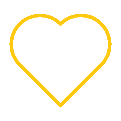 An animated yellow heart that moves and a smaller blue heart pops up as if cuddling with the bigger heart.