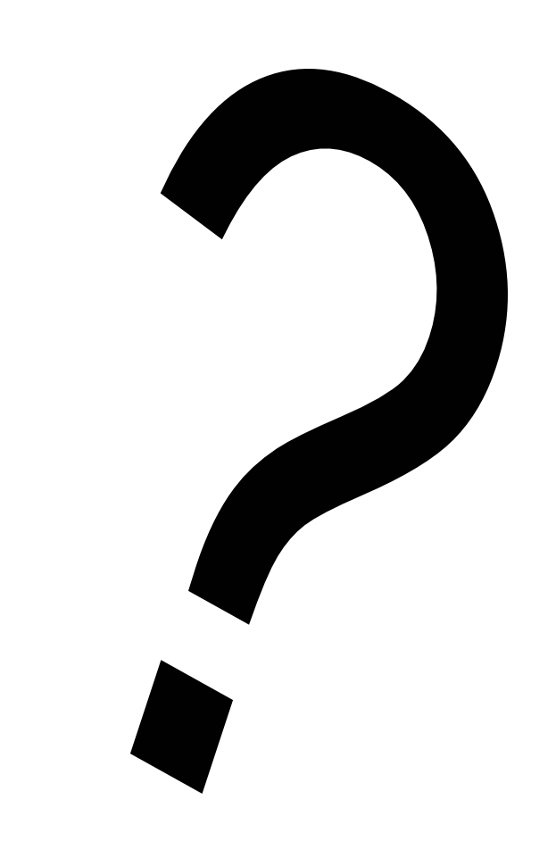 A black question mark