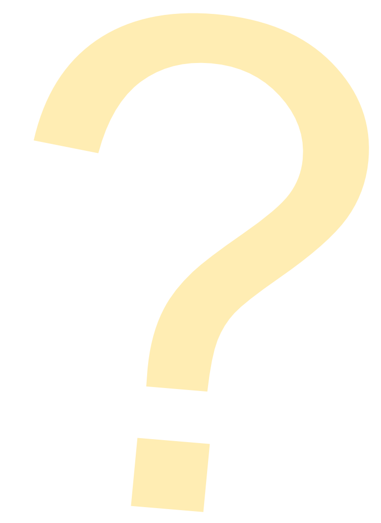 A light yellow question mark