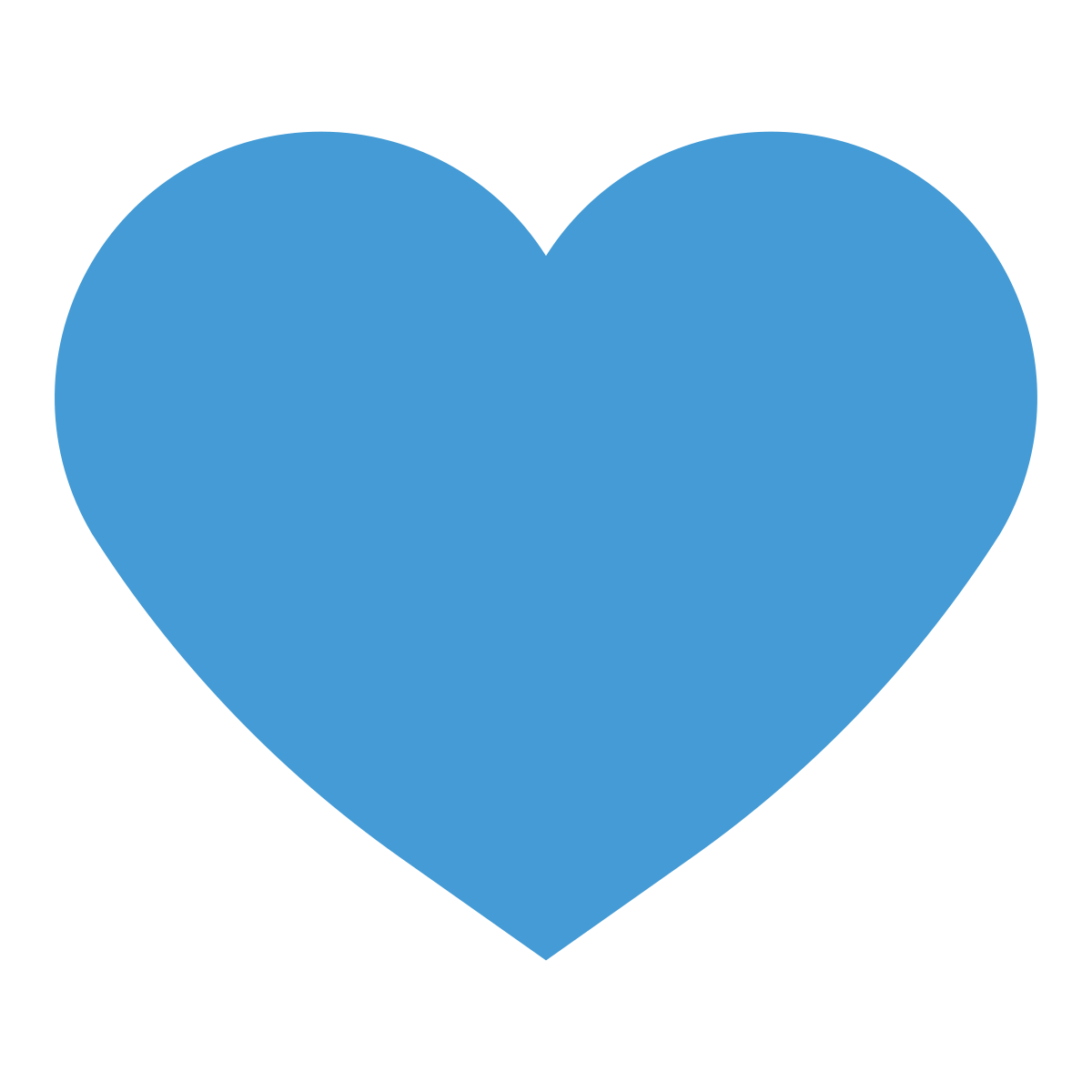 Blue heart icon.