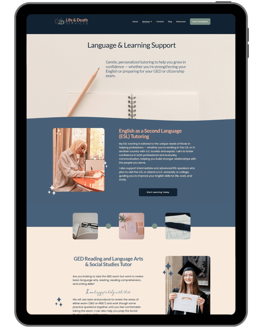 Life and Death Services Language and Learning Page Top.png