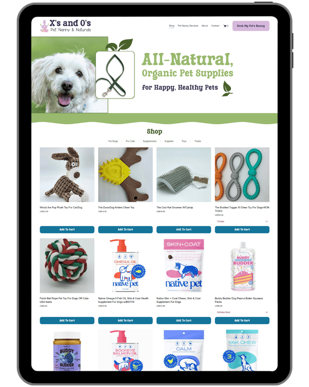 XO Pet Nanny Naturals Shop Page Top.png