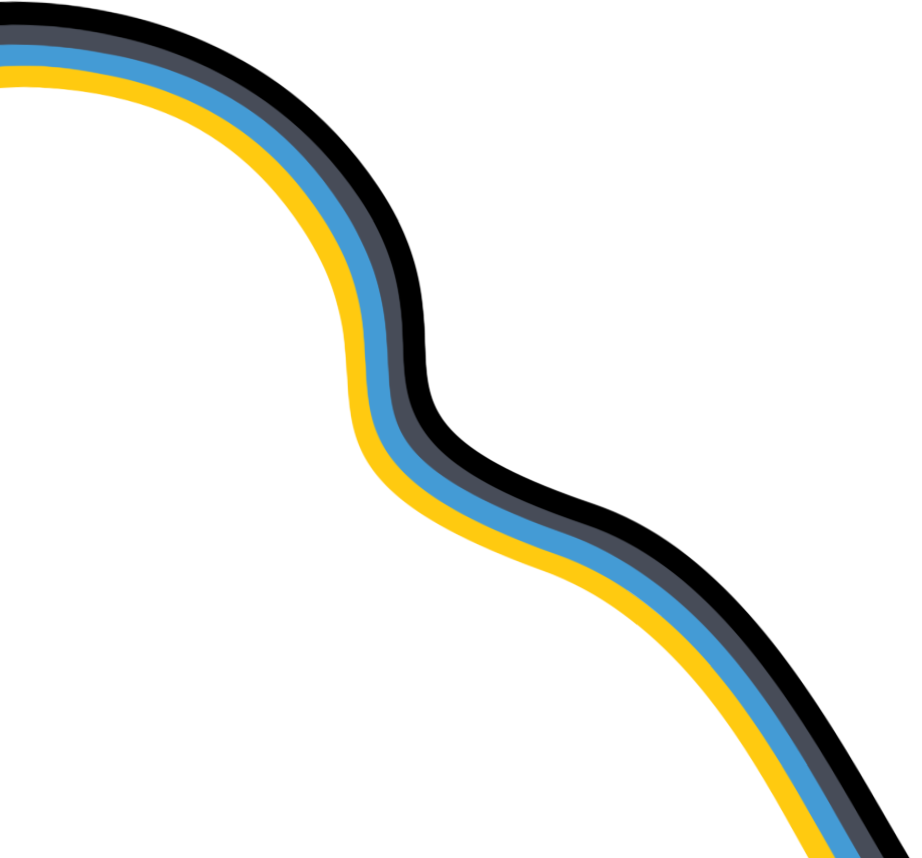 Colorful multicolored with black, gray, blue, and yellow wavy lines
