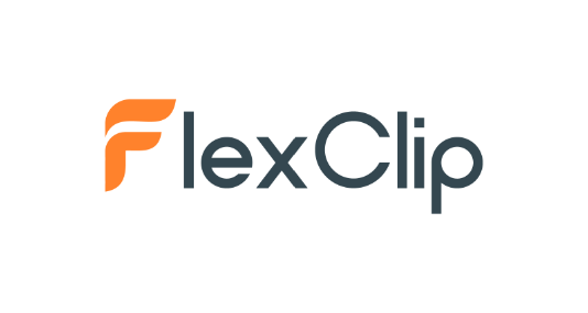 FlexClip logo on a white background
