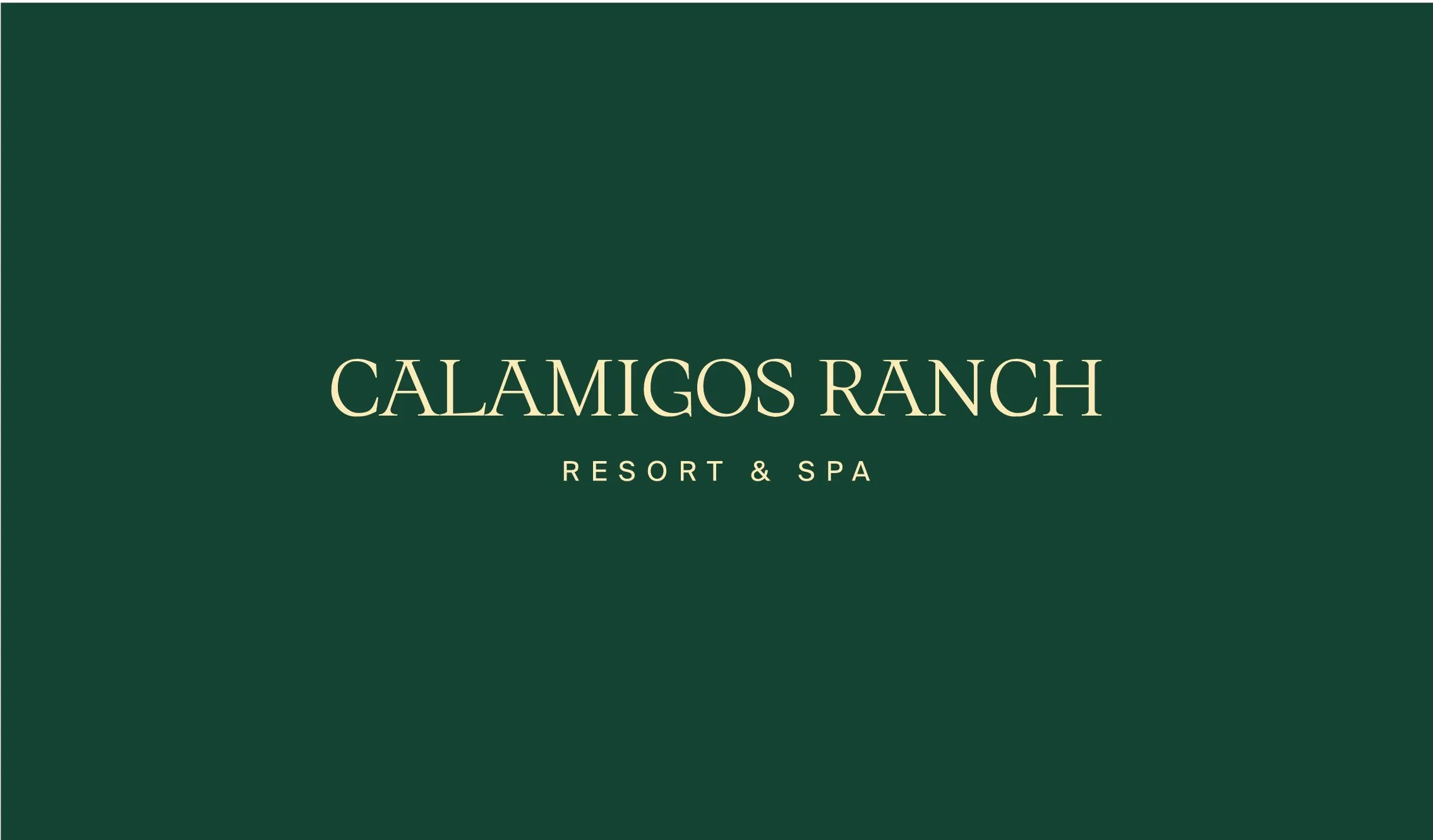 Calamigos Ranch Resort & Spa logo on a green background.