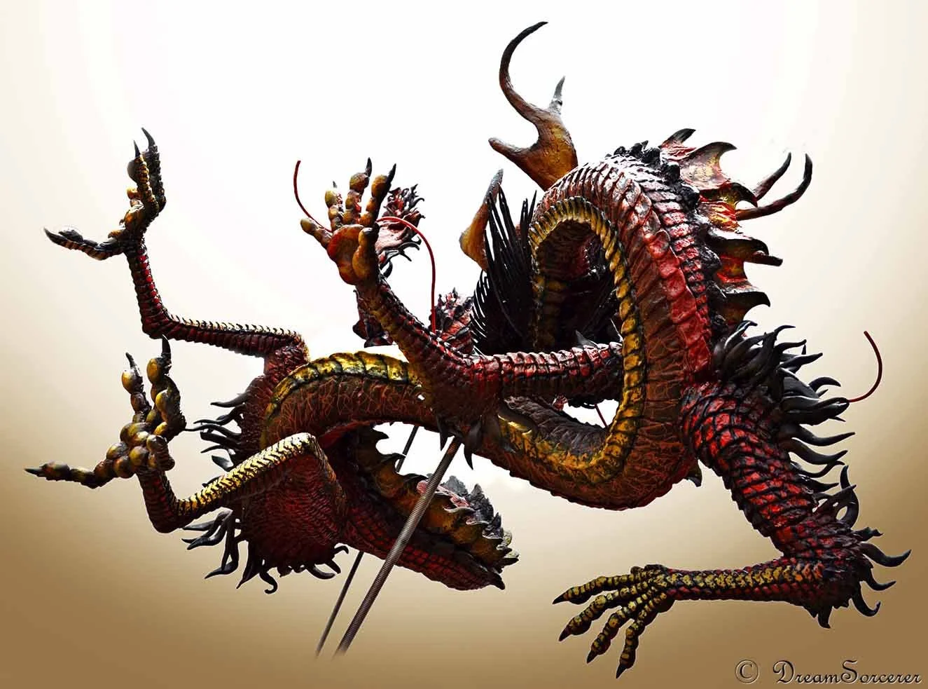 Although I've never been particularly happy with this version of the Wolf Dragon, I am rather pleased with the pose and the photography. Sometimes, I could make a sculpture and think, 'Yeah, I'm pretty pleased with it.' Then I take photos of it and i