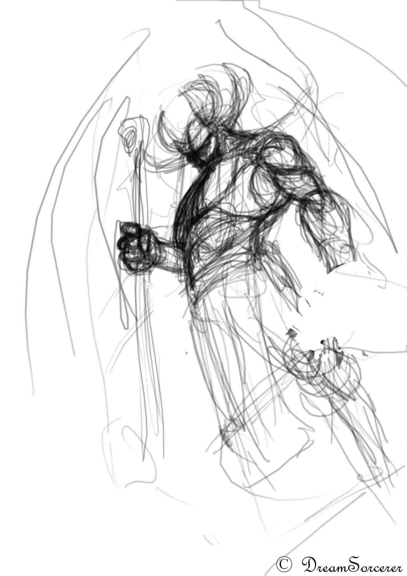  He was large and imposing at first. but now he’s still large, but not in frame. He’s skeletal now. I don’t want a Gym Bro type of villain.  