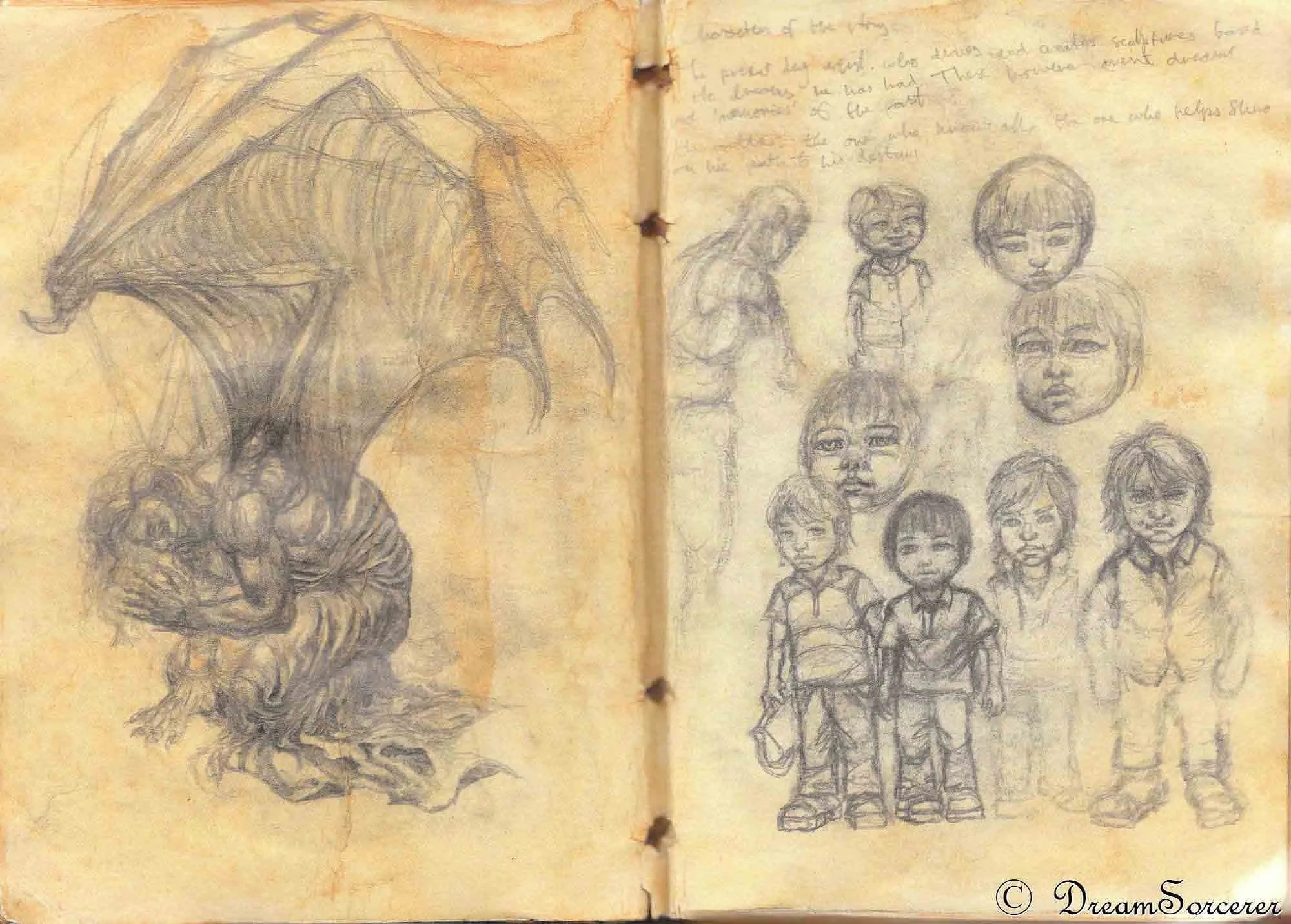  I played with the idea of a man transforming into a monster. Like a metamorphosis, 