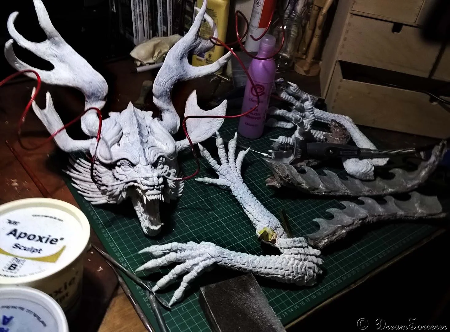 The Wolf Dragon (2016) This was my first sculpture of the character. I decided to use Das Clay for this, although I wish i hadn't at the time.  It's my least favourite clay and it's not as strong as I prefer it to be. 