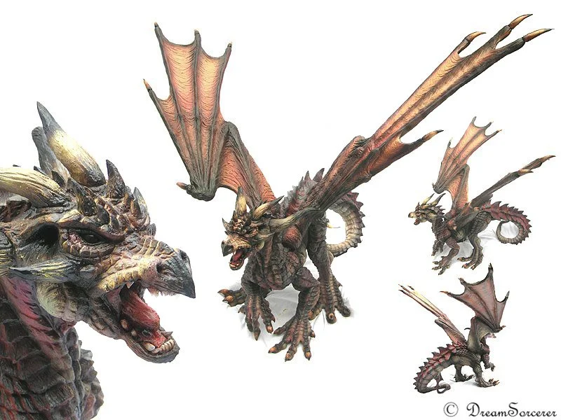 Neko Ryu (2005 - Super Sculpey) So this is the first character I ever sculpted for the Gaia universe. 2005! Wow, so long ago.