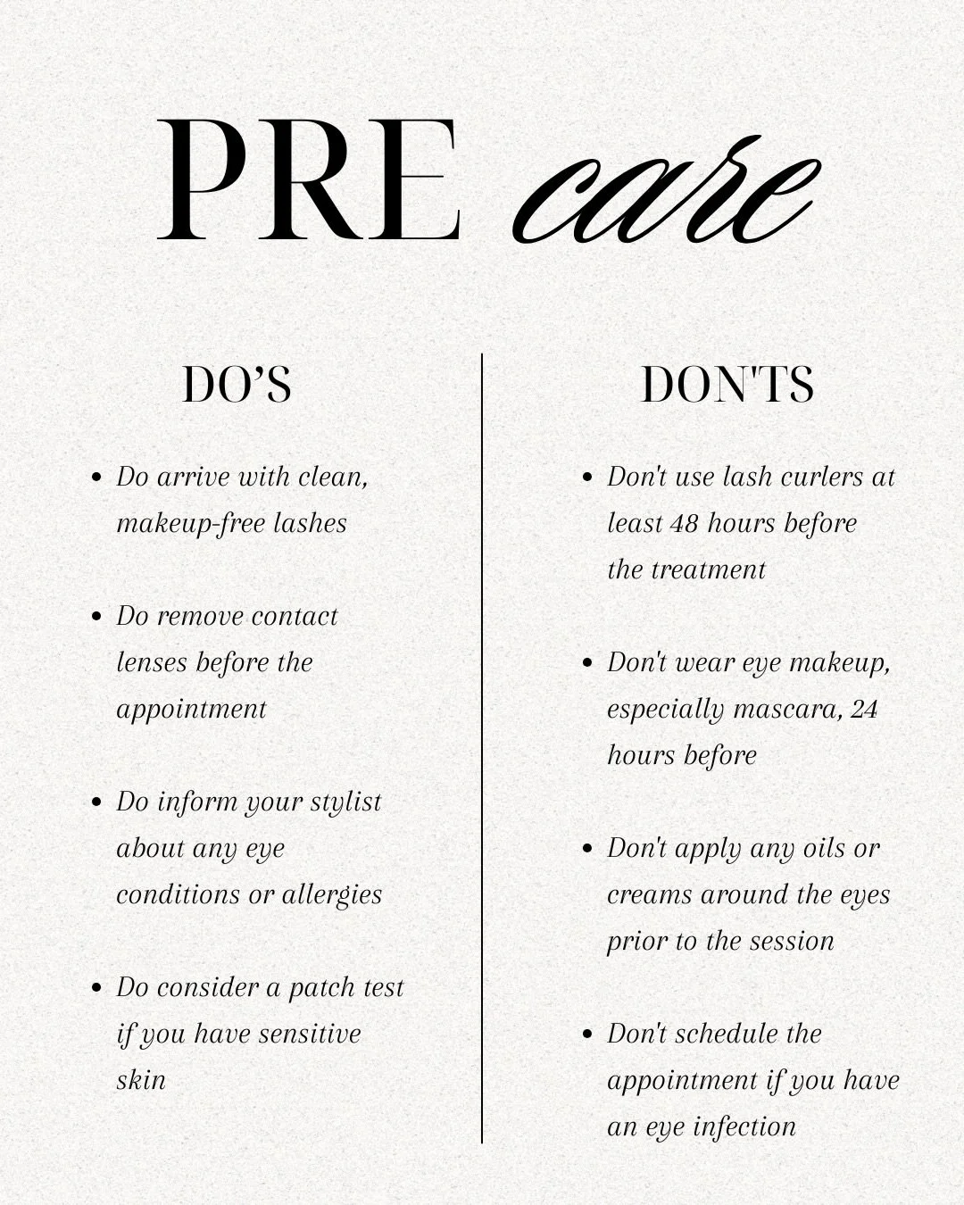 Your korean lash lift results don&rsquo;t just depend on me&hellip; they depend on you too.

Save this before your appointment so you get the best possible results and your lift lasts as long as it should.

Swipe through for everything you need to kn
