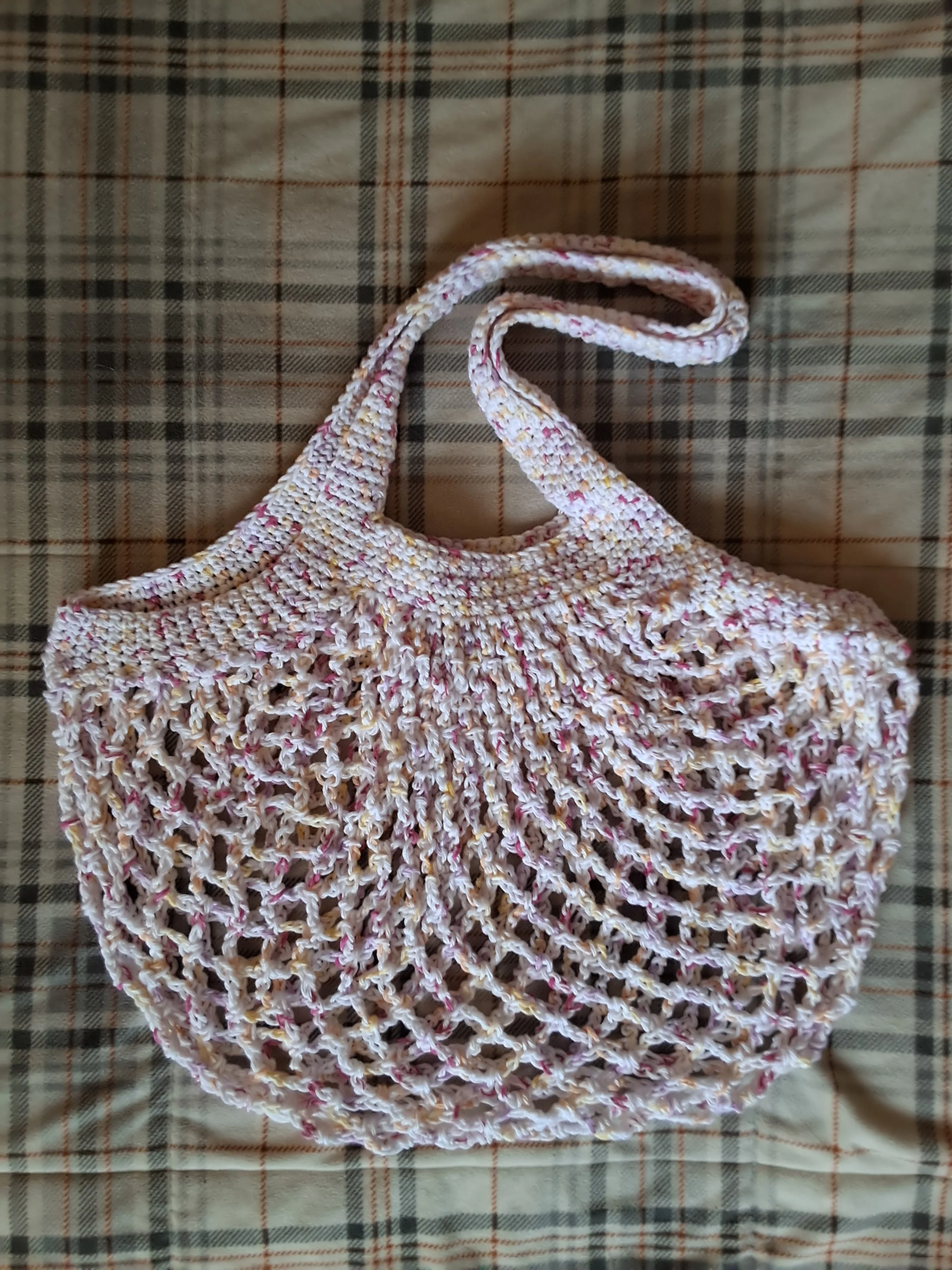 mesh market bag, floral prints