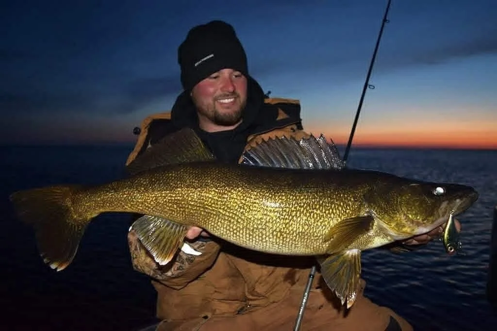 Fishing Guide holding a walleye in Southeast Wisconsin