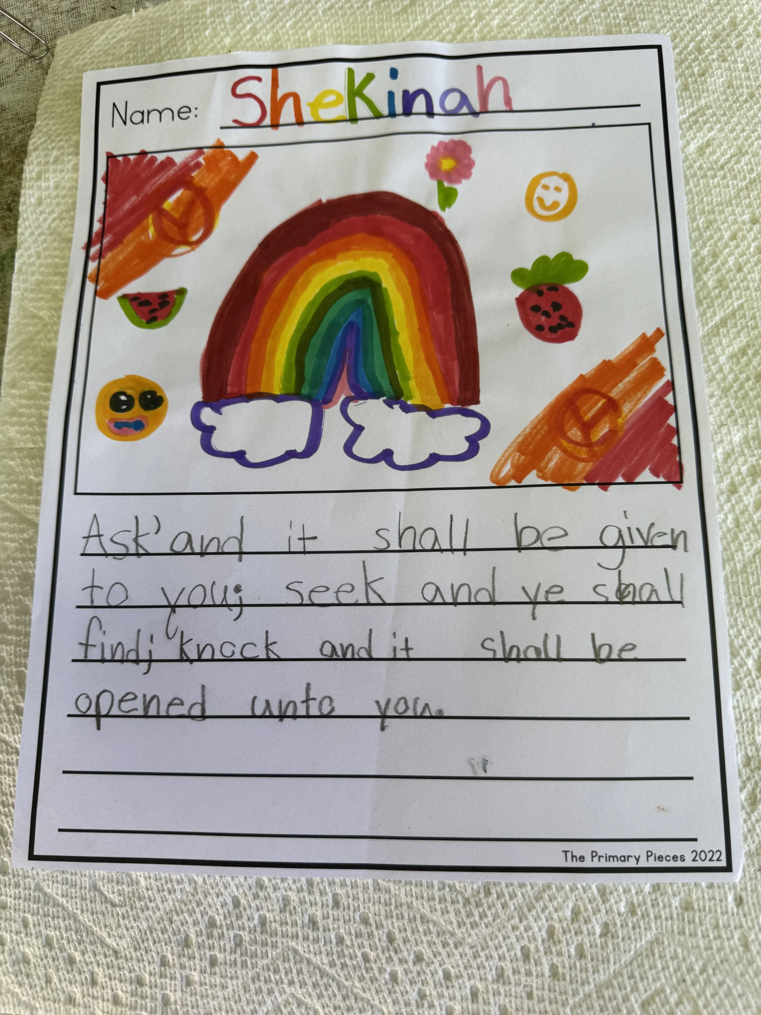 letter from child in Grants Pass to child in Uganda.