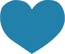 A solid blue heart shape on a transparent background.