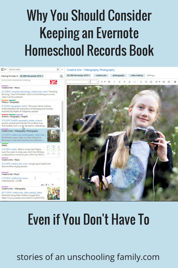 Why You Should Consider Keeping an Evernote Homeschool Records Book Even If You Don't Have To