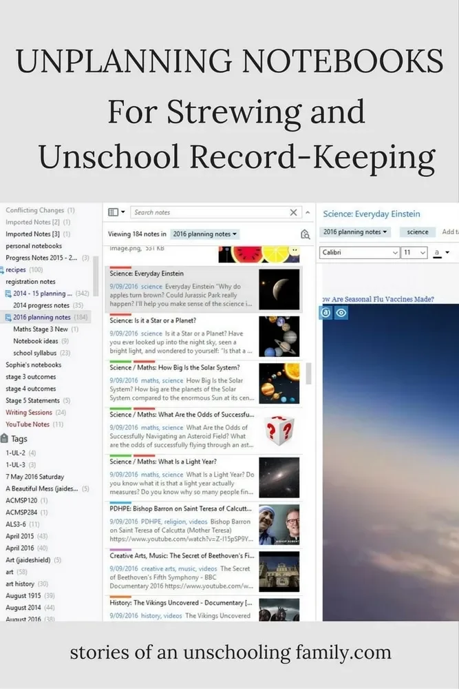 Unplanning Notebooks for Strewing and Unschool Record-Keeping