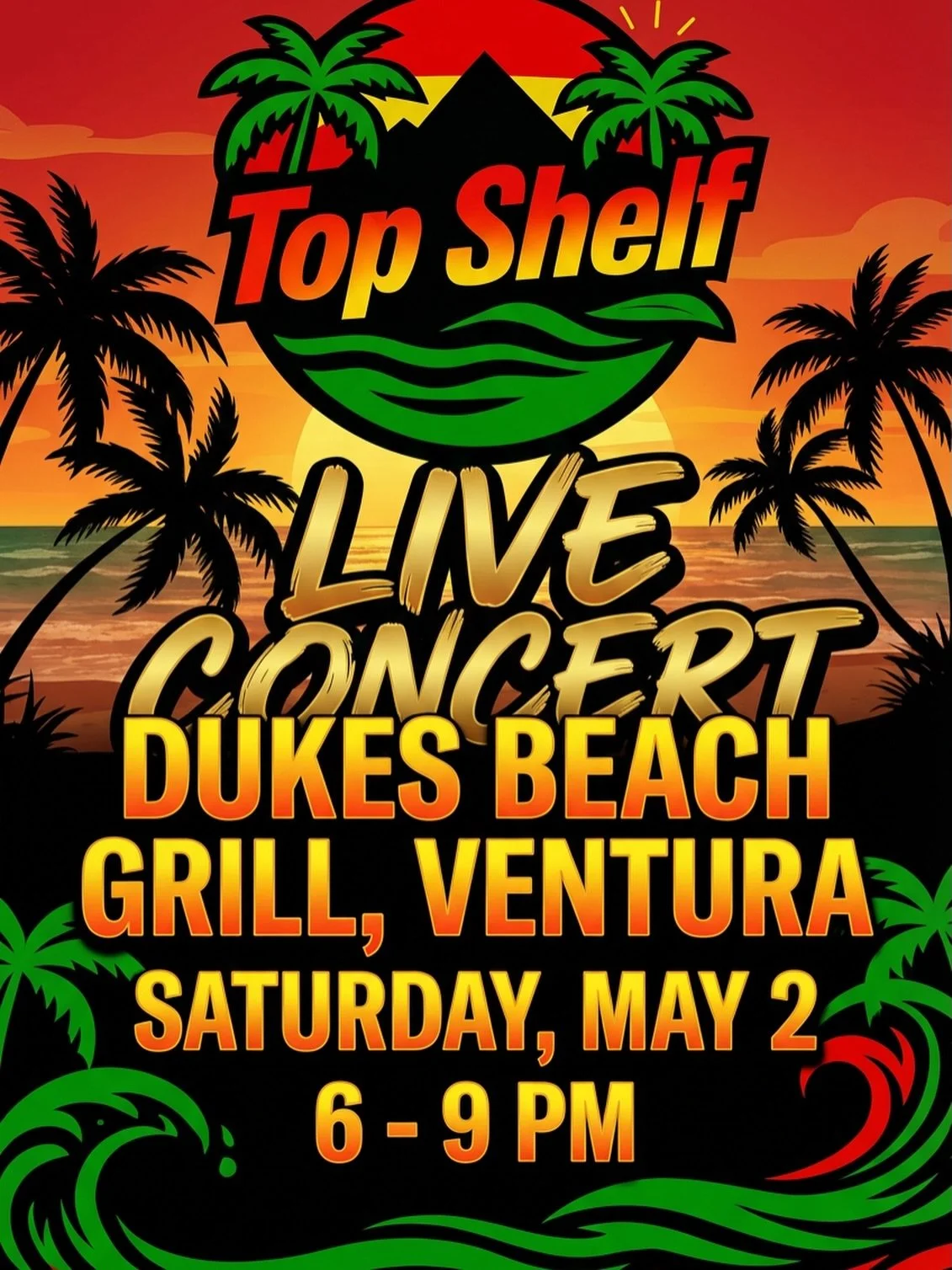 Come on down to Dukes Beach Grill on Seward Avenue in Ventura this Saturday, May 2 from 6 to 9 for a great reggae and rock, vibe, amazing food, and drinks and an all-around great atmosphere! &hearts;️💛💚🤙
#ventura #livemusicventura #805living #vent