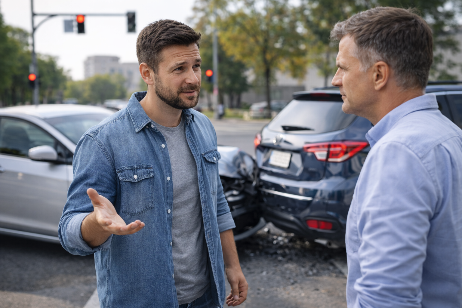 Conversation at the scene of an accident