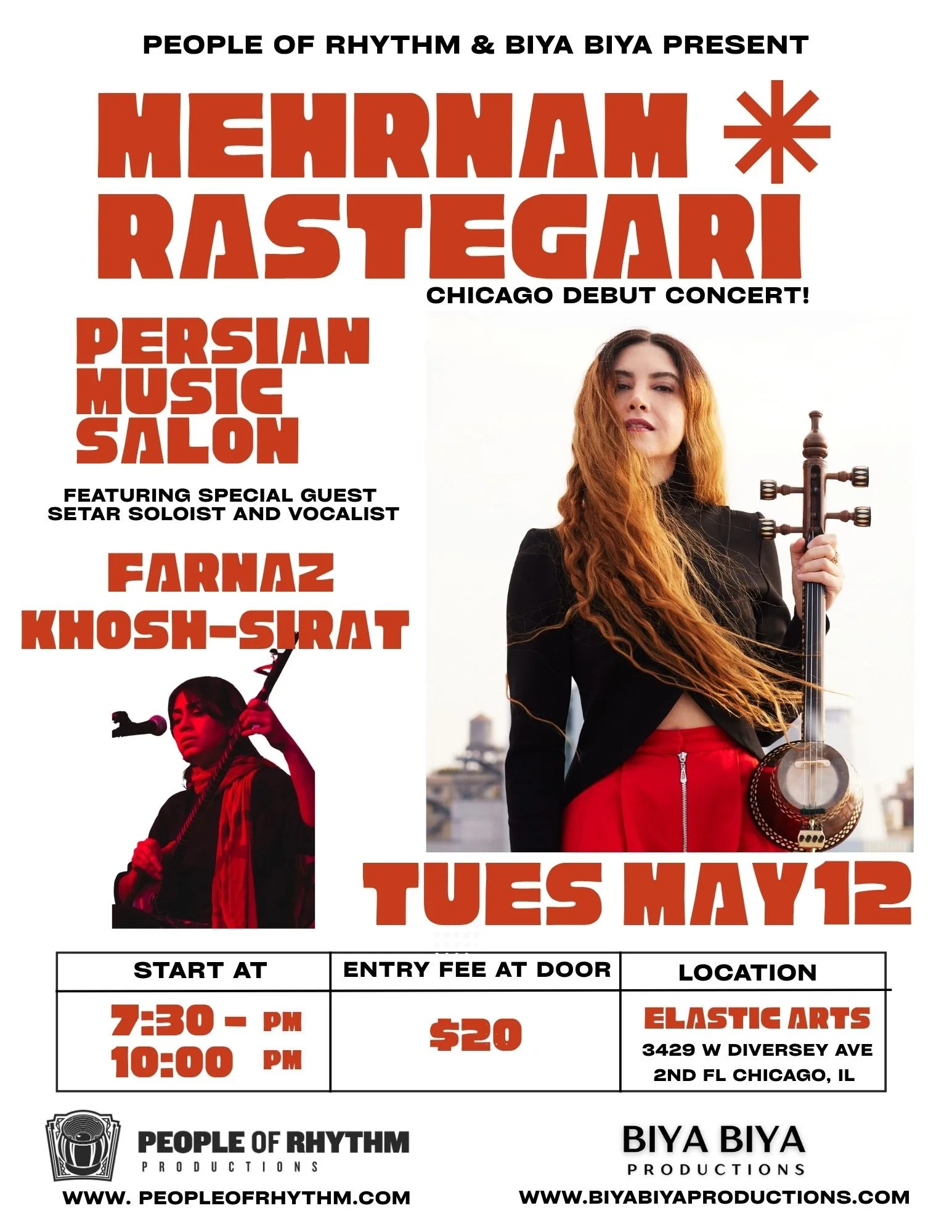Persian Music Salon featuring Mehrnam Rastegari at Elastic Arts