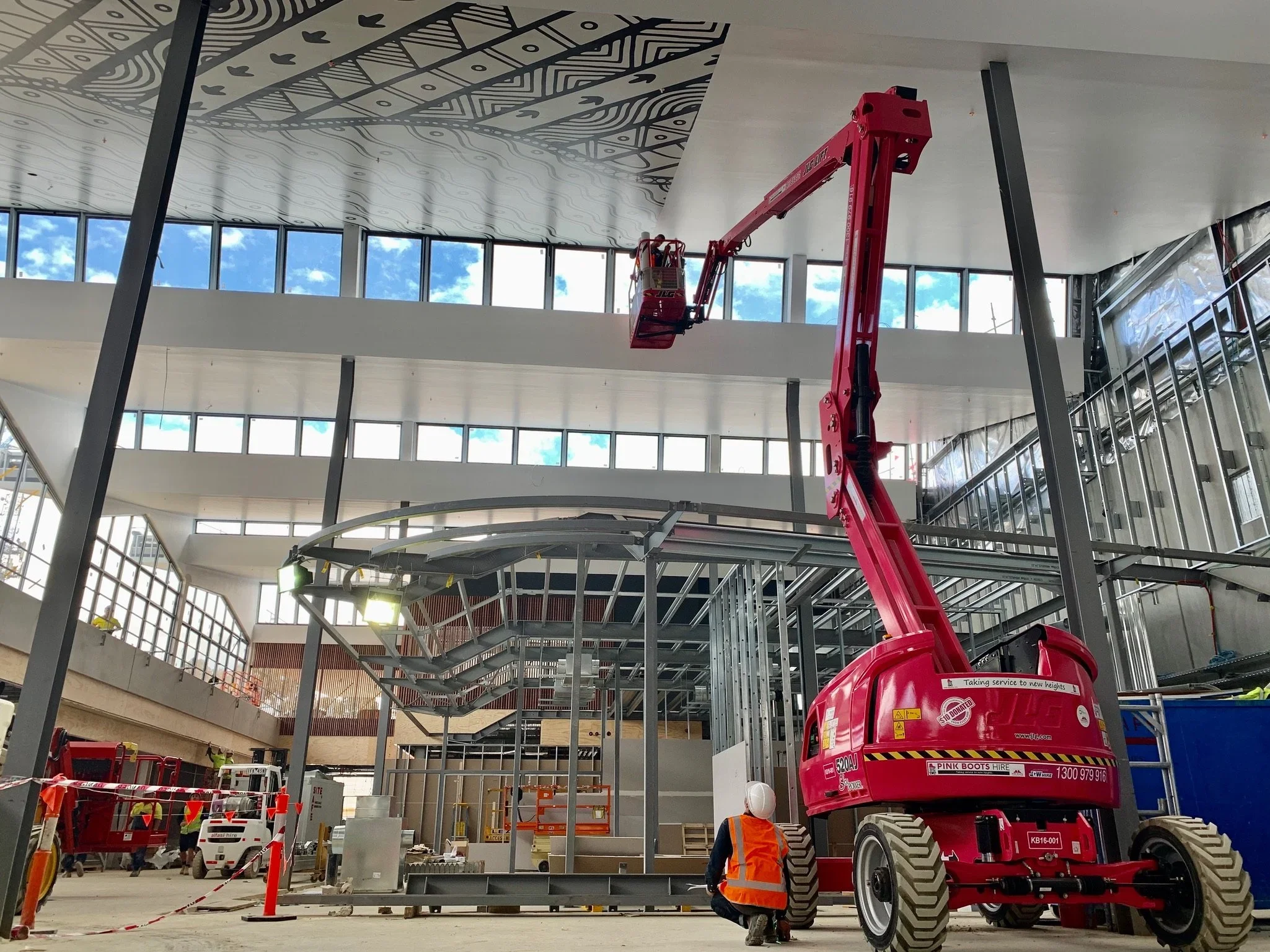 Kaboom team installing large scale printing services