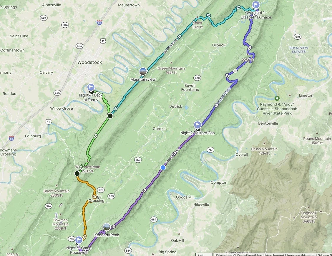 Mar 18-21: Dress Rehearsal - The Massanutten Trail