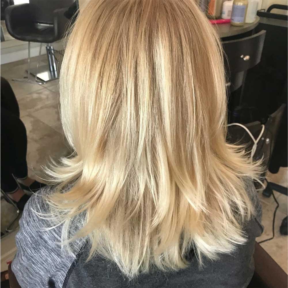 Layers can be pretty with blonding!