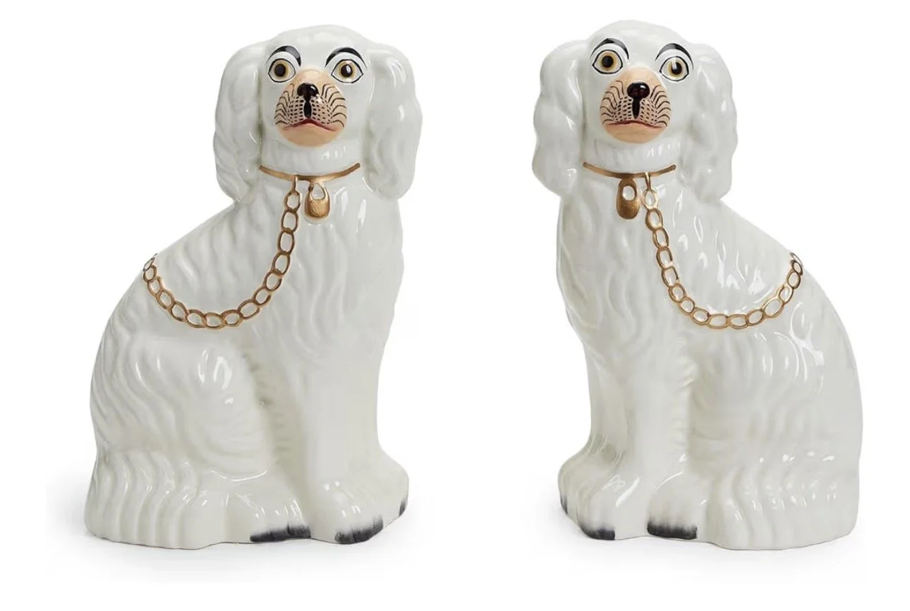 White Dog Statues