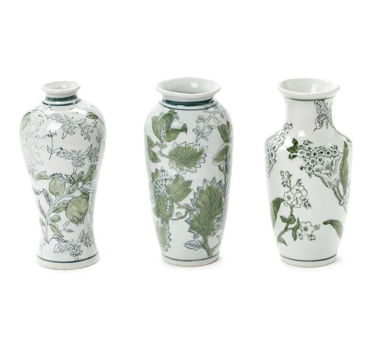 Green Chinoiserie Vases
