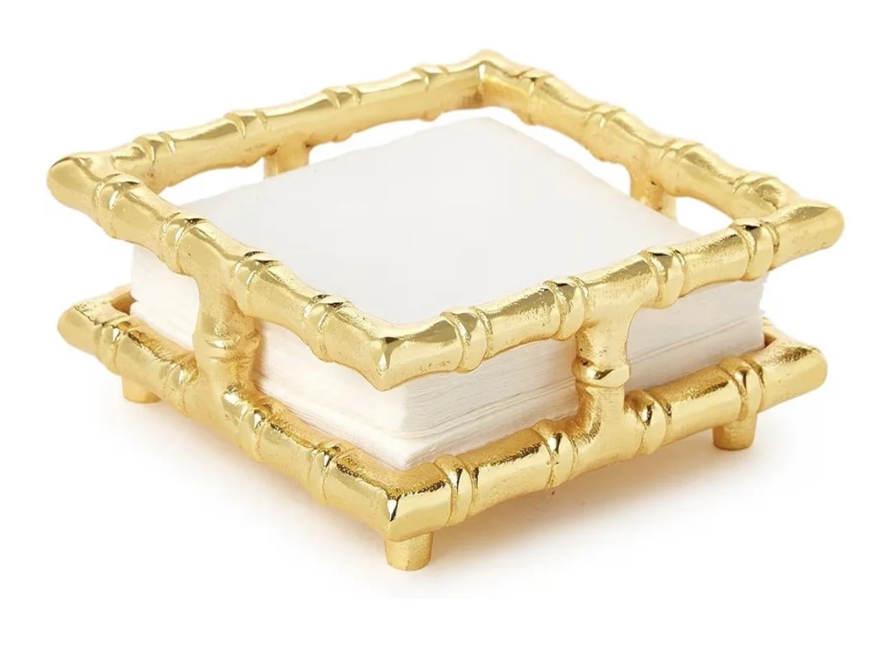Gold Bamboo Cocktail Napkin Holder