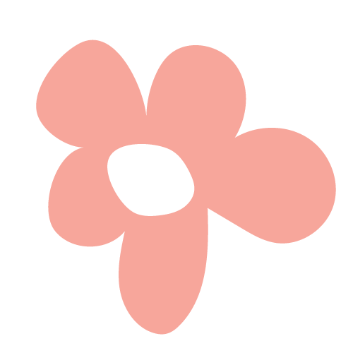 A simple pink flower with five petals and a black center on a black background.