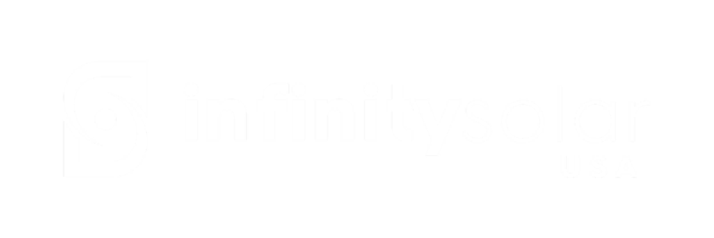 Infinity Solar USA logo in black and white with sun and solar panel icon.