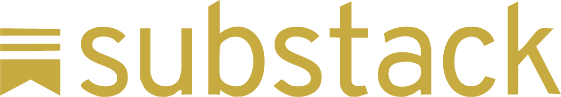 Substack logo with stylized lines above the word 'substack' in lowercase gold letters on a black background.