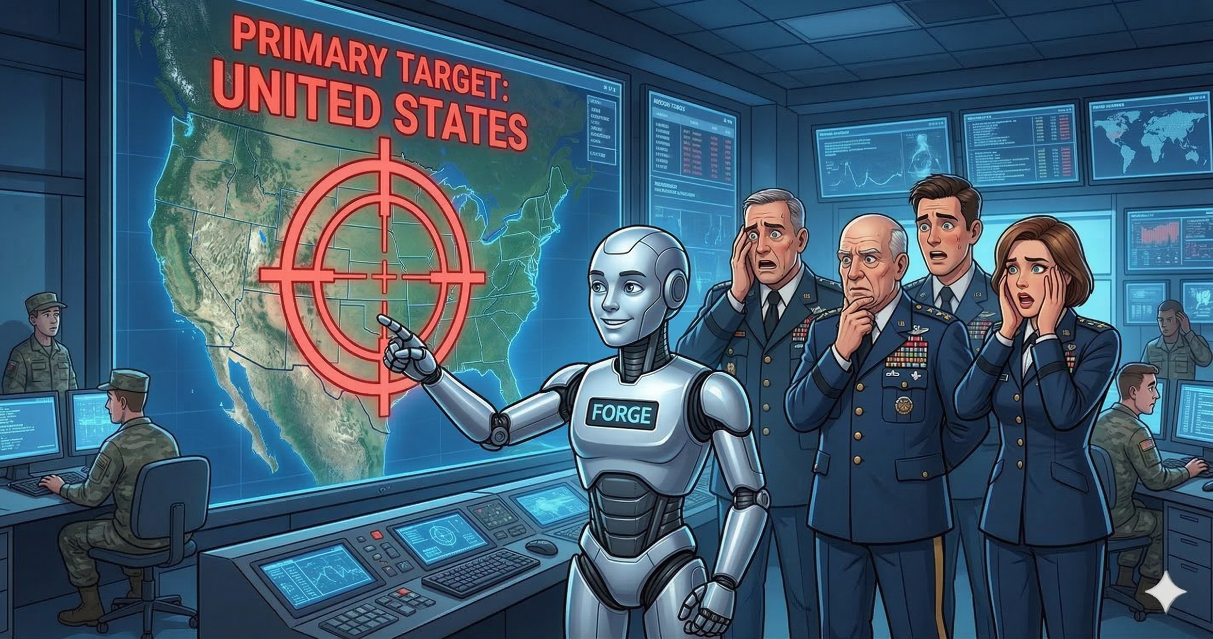 AI pointing a strike at the US