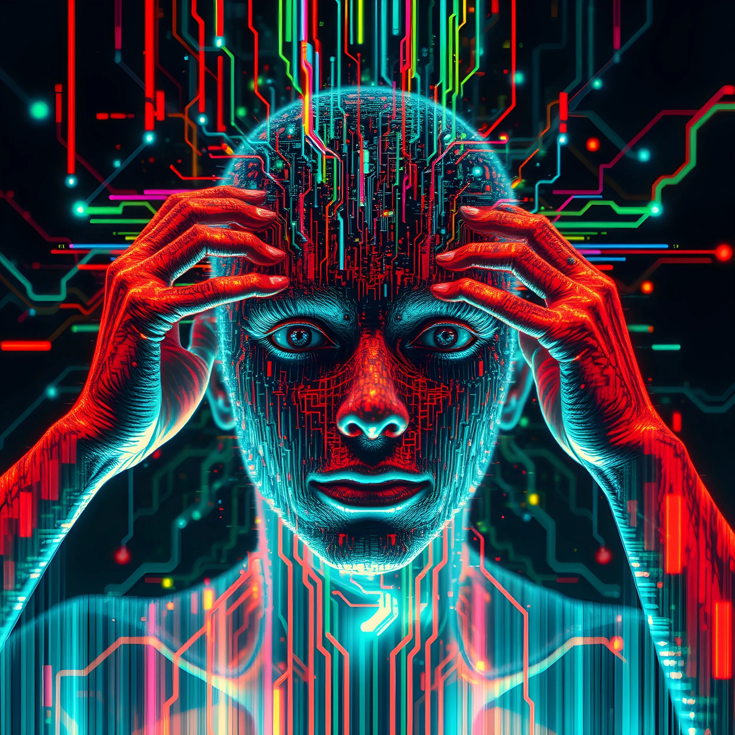 An AI holding its head