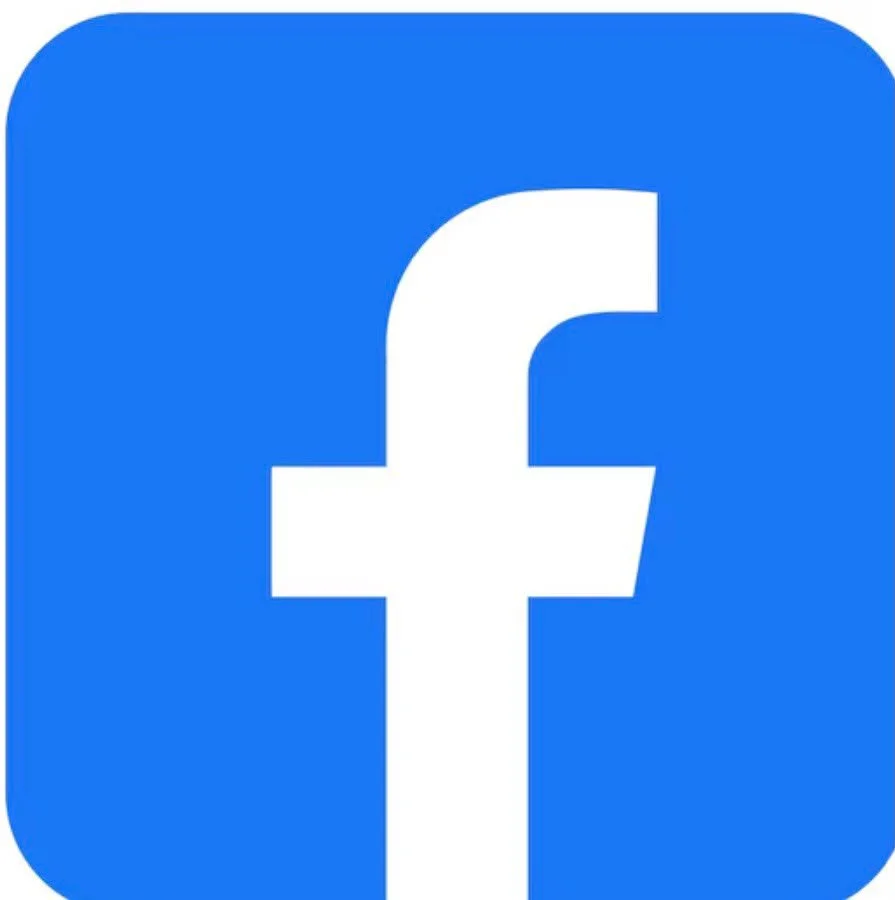 Facebook logo with white lowercase 'f' on a blue square background with rounded corners.
