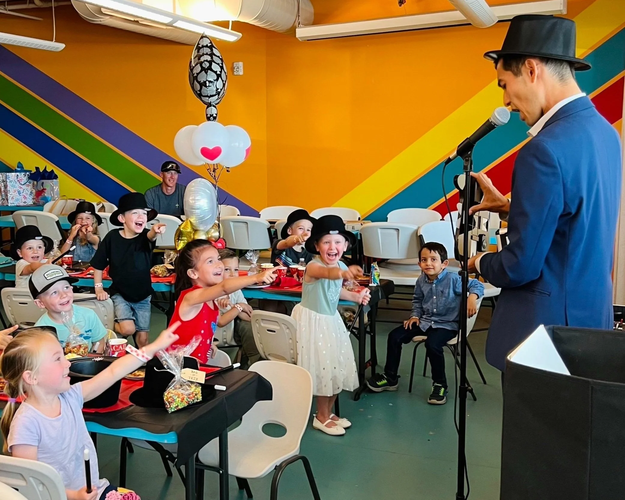 Brady performing at kids birthday party.