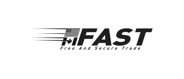 Logo with the text "FAST" and the tagline "Fast and Secure Trade" with stylized lines and a star