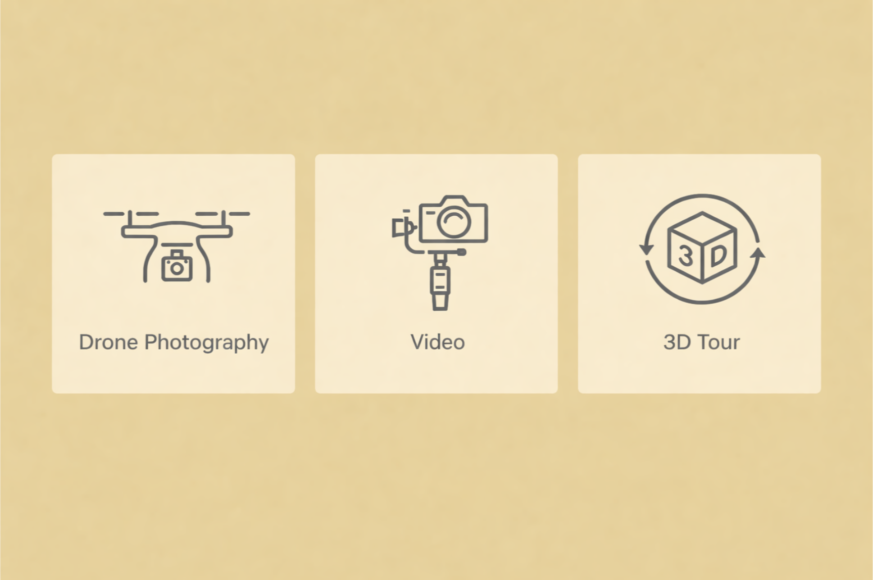 Options for filming: Drone Photography, Video, 3D Tour