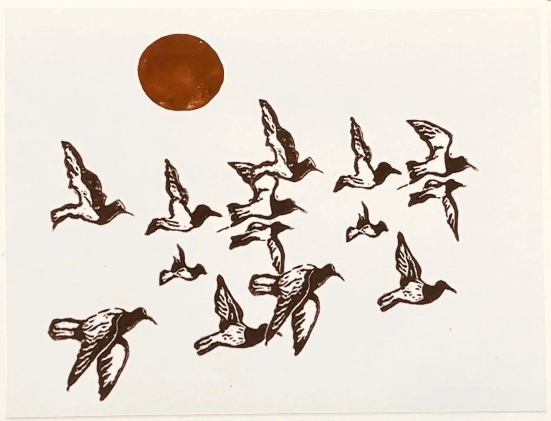4x6 Birds Flying Card