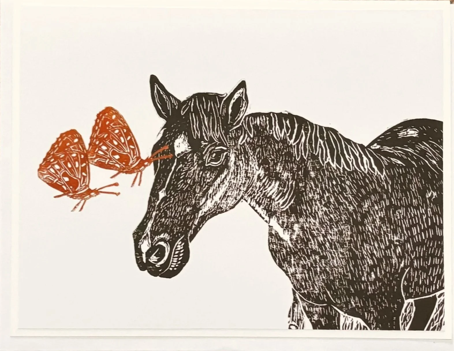 4x6 Horse & Butterflies Card