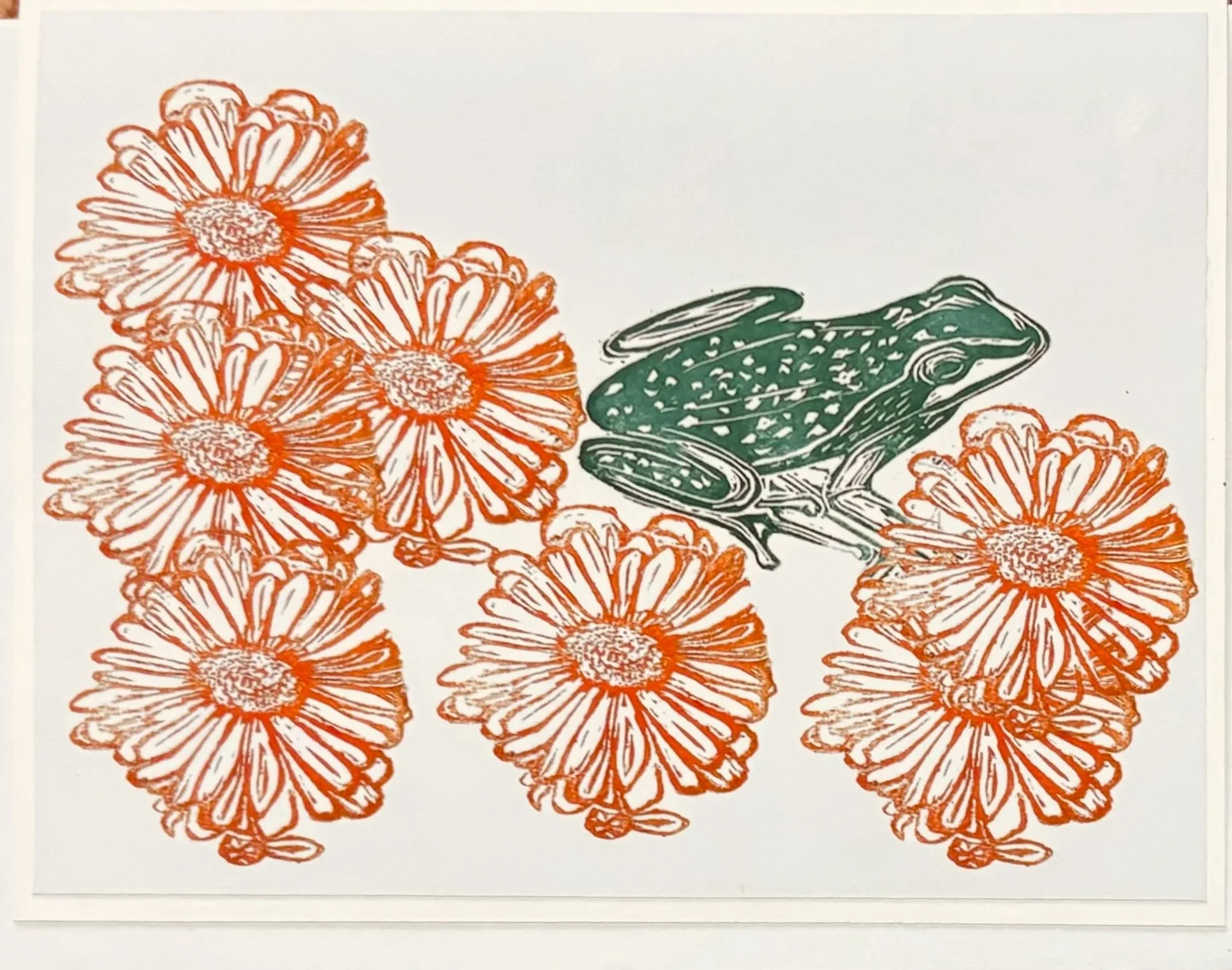 4x6 Frog & Flowers Card