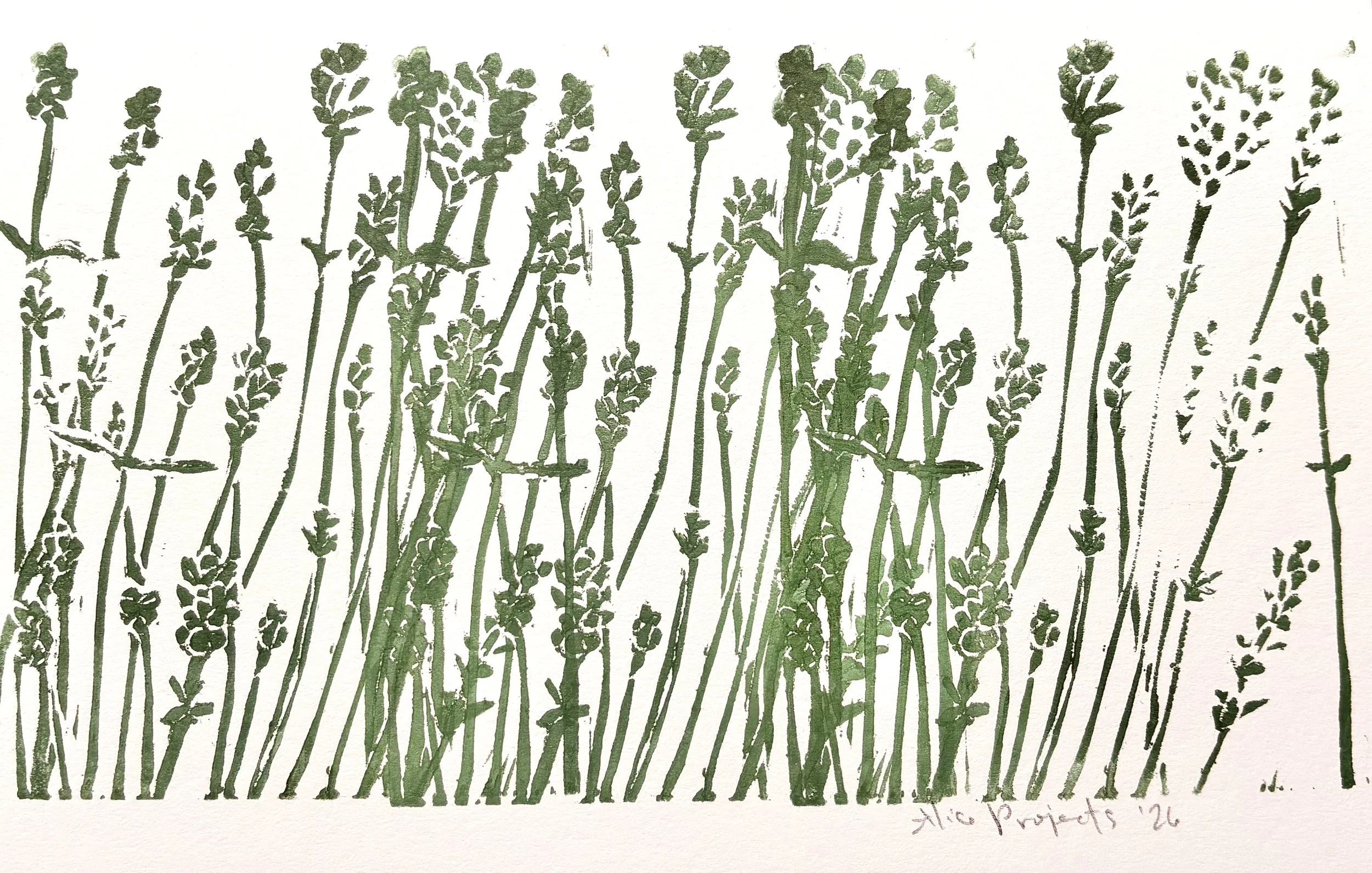 6x9 Lavender Block Print