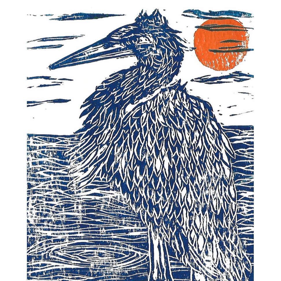 6x9 Heron Print