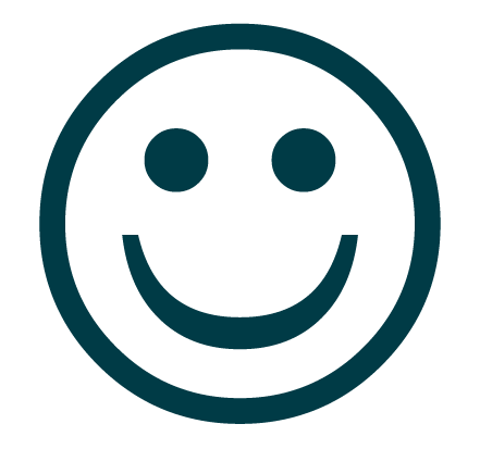 Smiley face icon with a happy expression