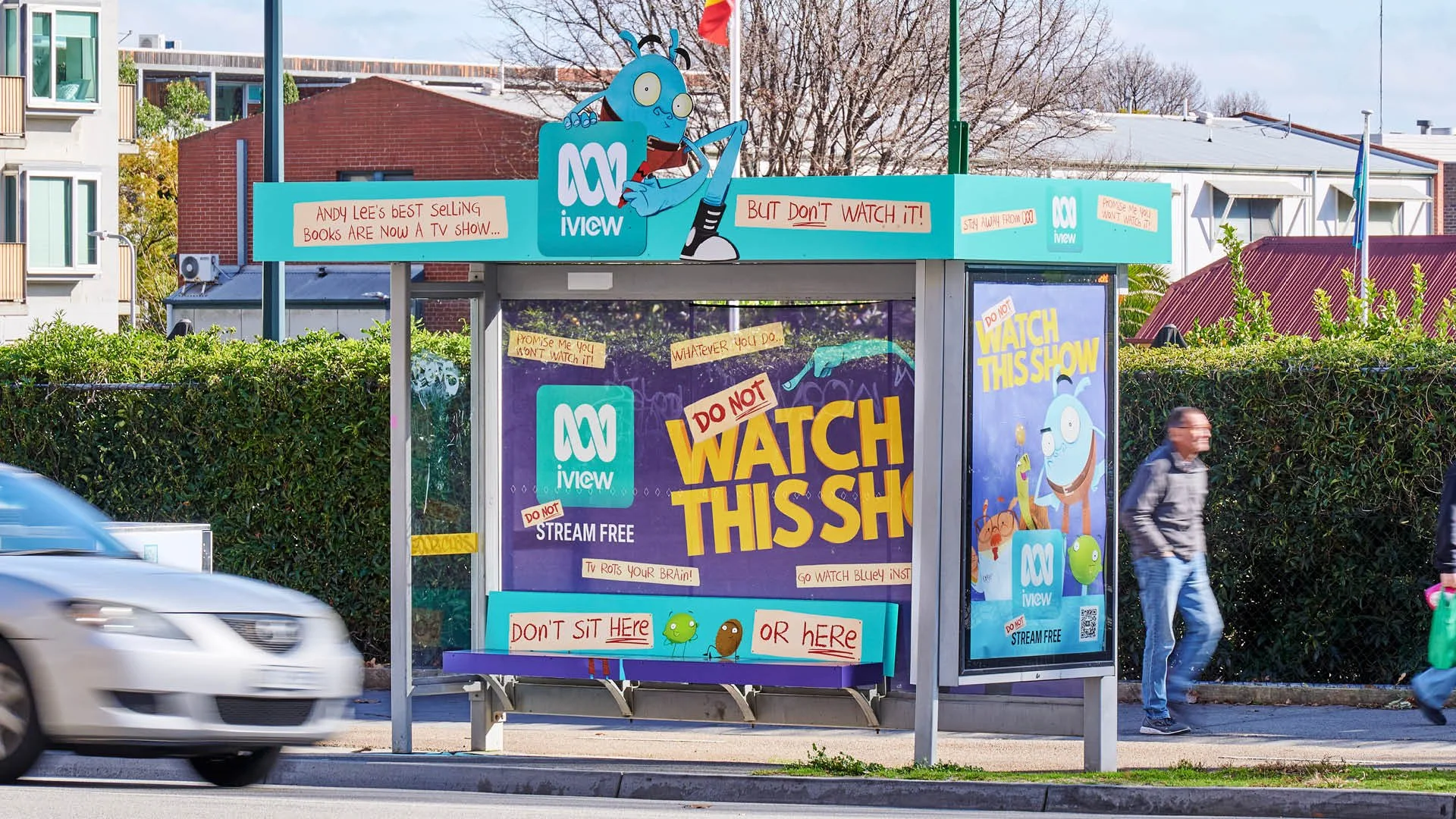 DO NOT WATCH THIS SHOW BUS SHELTER