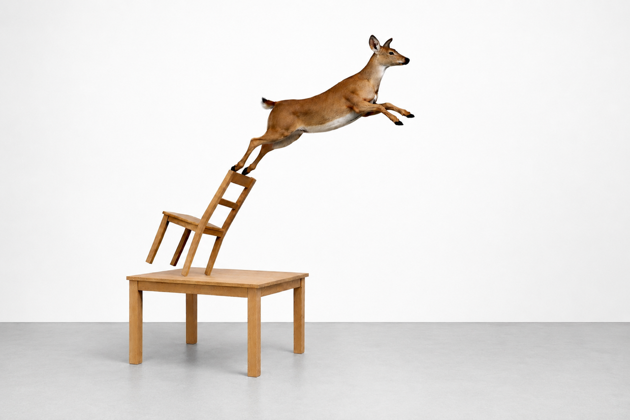The Last Step Taxidermy, chair, table Life-size.PNG