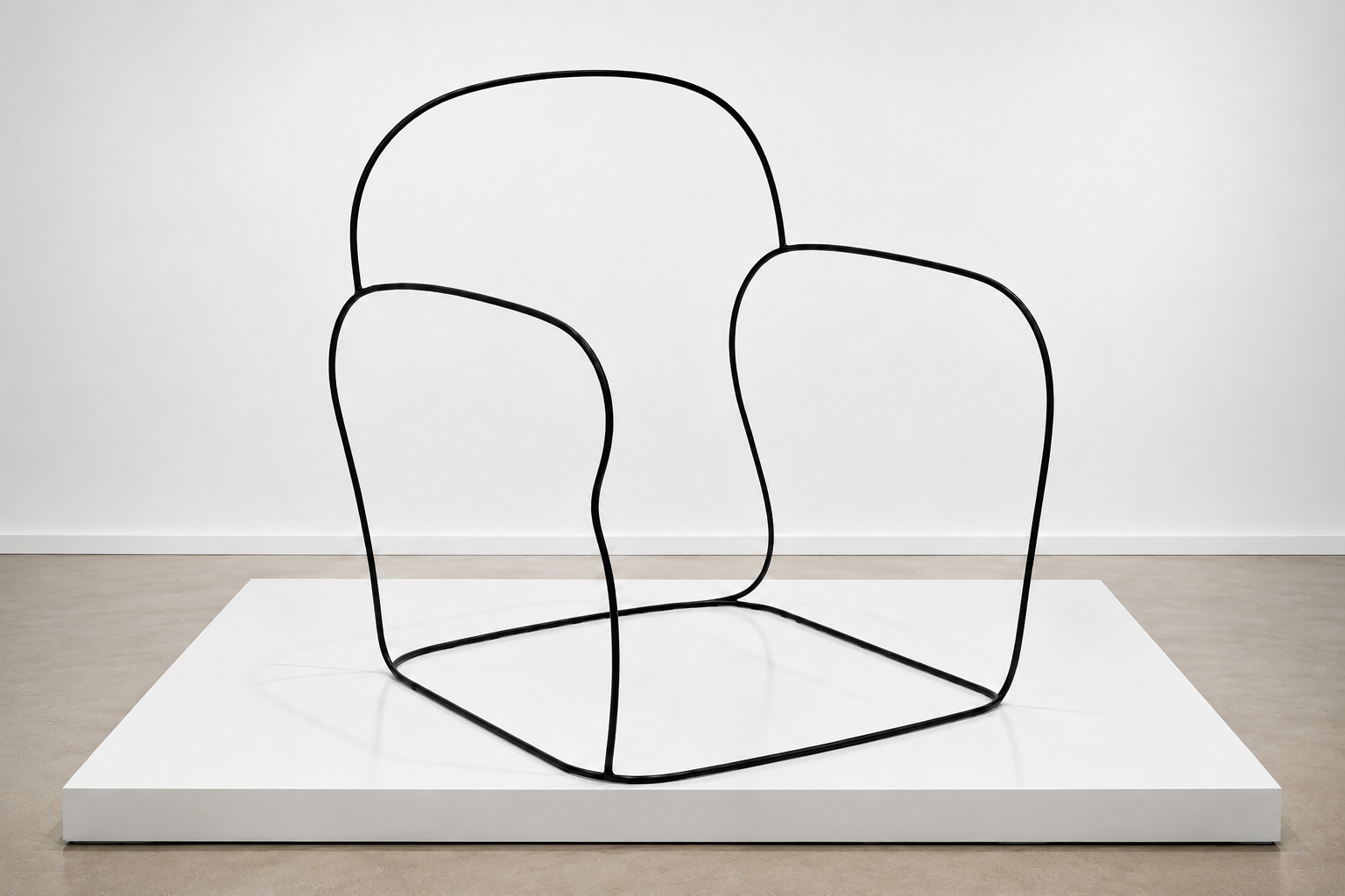 Drawings: Chair 2026 | Quarter-inch black steel reduces a full scale chair to a three dimensional line drawing