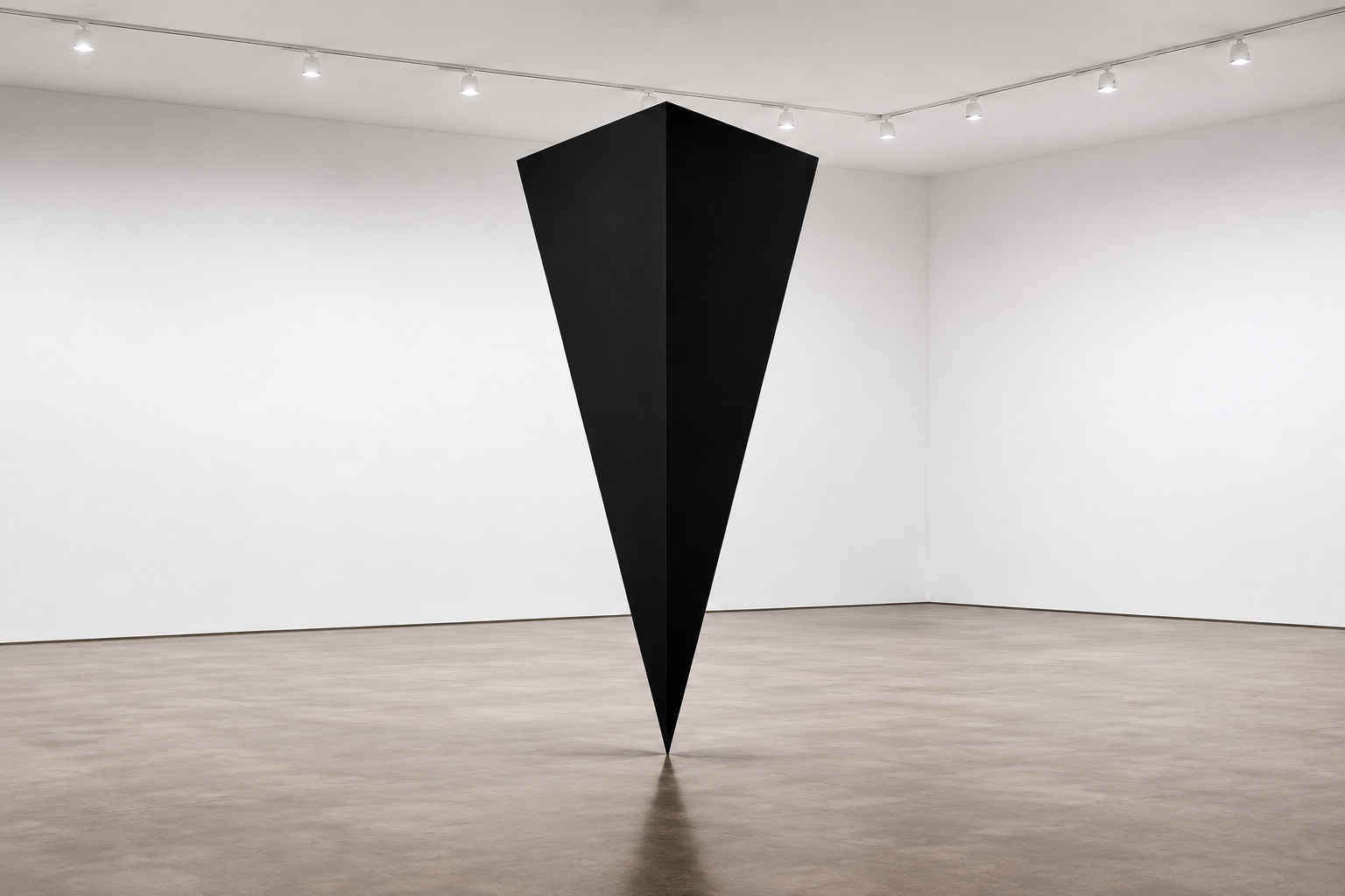 Point Load, 2025, Matte black painted steel over internal armature Approx. 17× 6 ft.